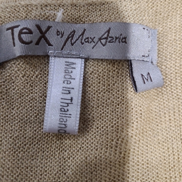 Tex by Max Azria women size Med. FINE knit, wool blend,  faux wrap sweater - Picture 3 of 10